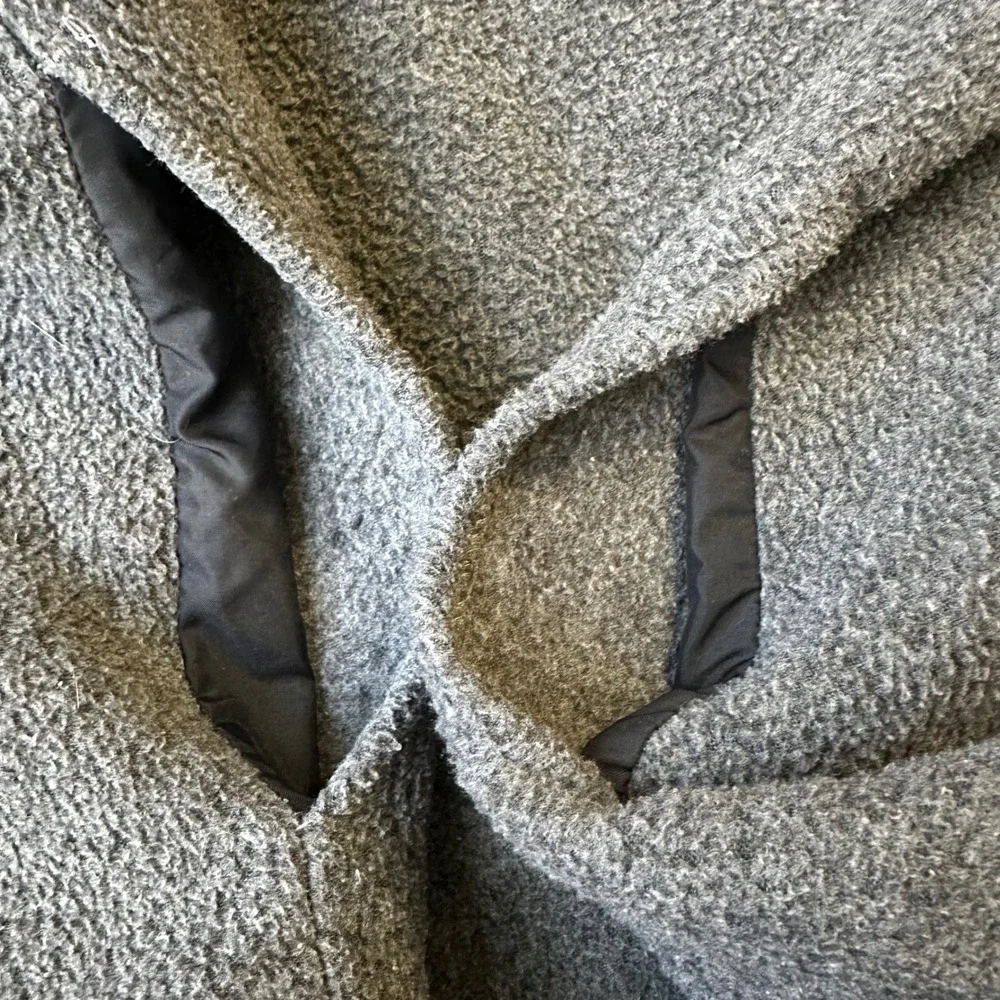 vintage J Crew Oarsmen Gray Fleece 1/4 Zip Pullover LT Hem Casual Warm‎ - Flaw
